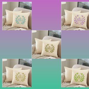 Anniversary, Wedding, Housewarming Embroidered Personalized Linen Pillow COVER